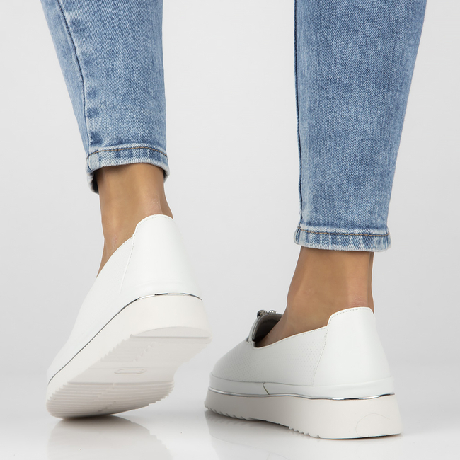 Skórzane półbuty Filippo DP6999/25 WH białe