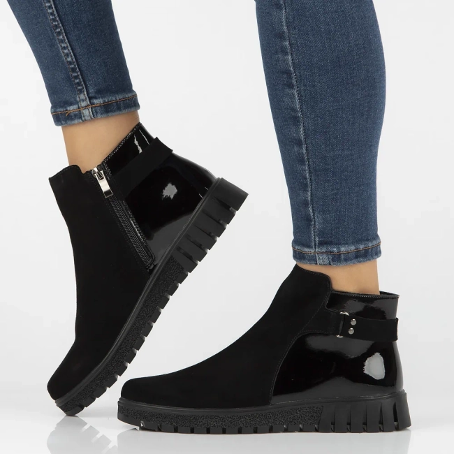 Leather ankle boots DBT6361/24 BK black