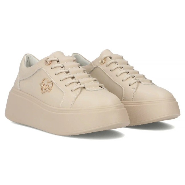 Leather sneakers Filippo DP6058/25 BE H beige