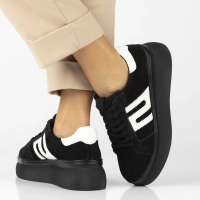 Skórzane sneakersy Filippo DP7175/25 BK czarne