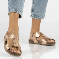 Leather sandals Yokono VILLA-088 PER SALMON/PARDO pink