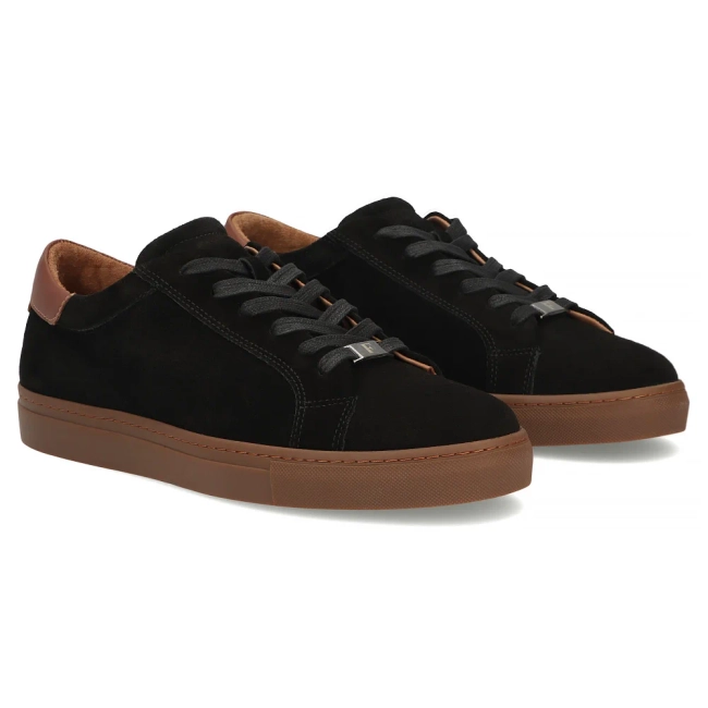 Skórzane sneakersy Filippo MP8273/26 BK czarne