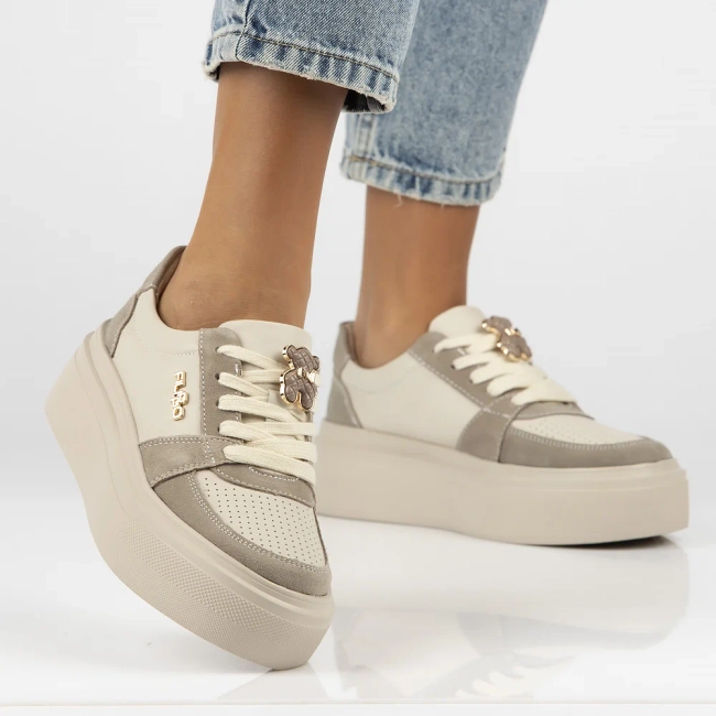 Skórzane sneakersy Filippo DP6775/25 BE beżowe
