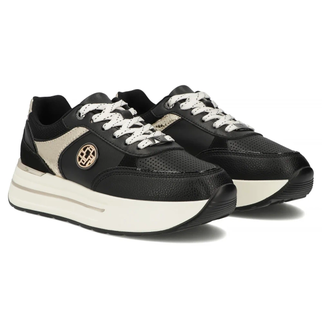 Skórzane sneakersy Filippo DP7773/26 BK czarne