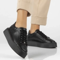 Skórzane sneakersy Filippo DP6119/25 BK czarne