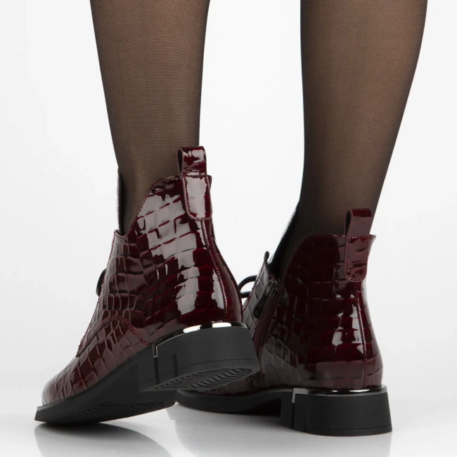 Leather ankle boots Filippo DBT7191/25 BG burgundy