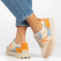 Skórzane sneakersy Filippo DP7559/26 BE OR beżowe