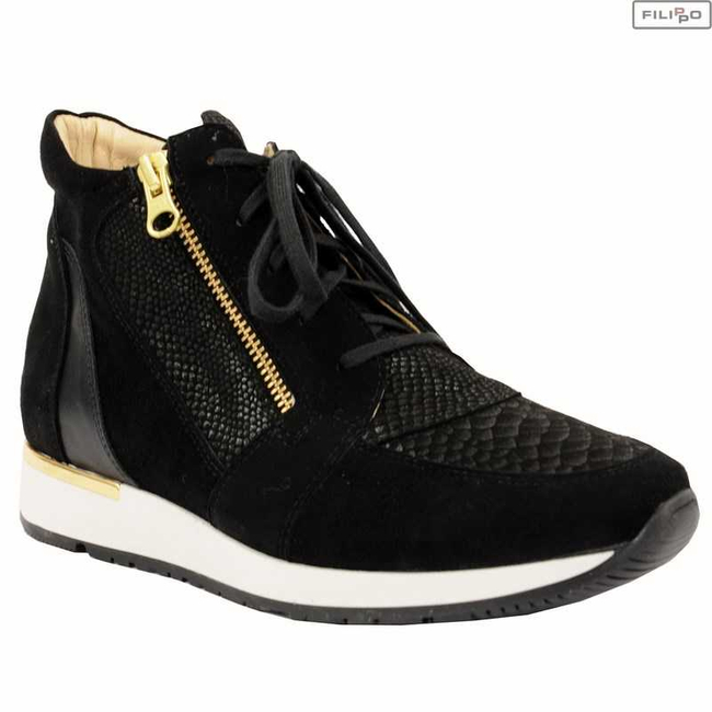 Sneakersy EKSBUT 75-3863-136/b57/155 czarny welur 8021725