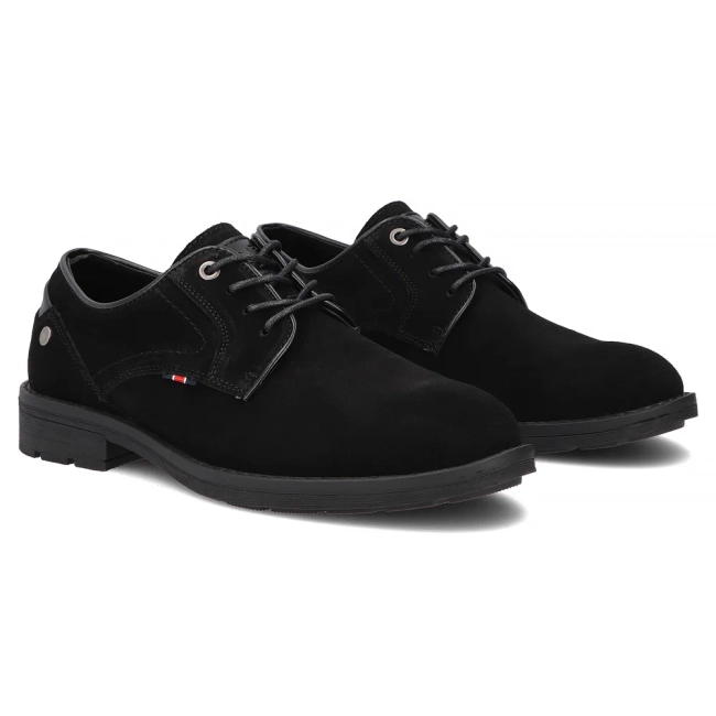 Skórzane półbuty Filippo MP8317/26 BK czarne