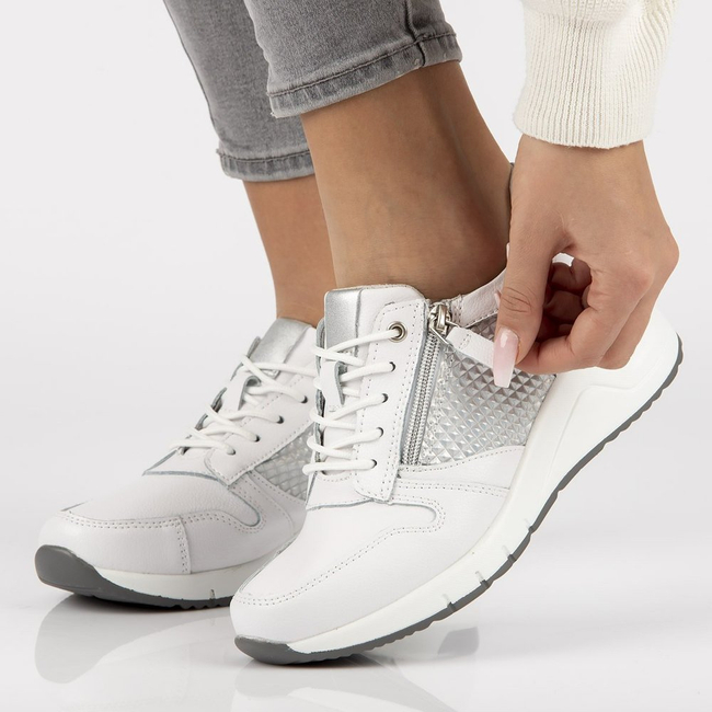 Skórzane Sneakersy Filippo DP2052/21 WH białe