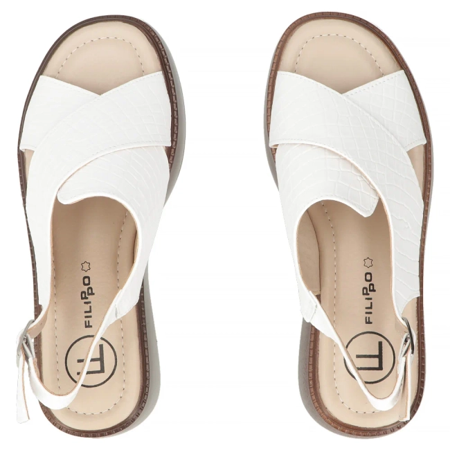 Leather sandals Filippo DS7584/26 WH white