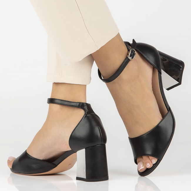 Leather sandals Filippo DS4648/23 BK black