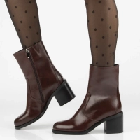 Leather ankle boots Filippo DBT7355/25 BG burgundy