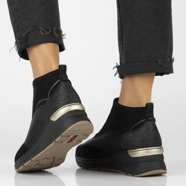 Sneakersy Rieker N6361-00 czarne