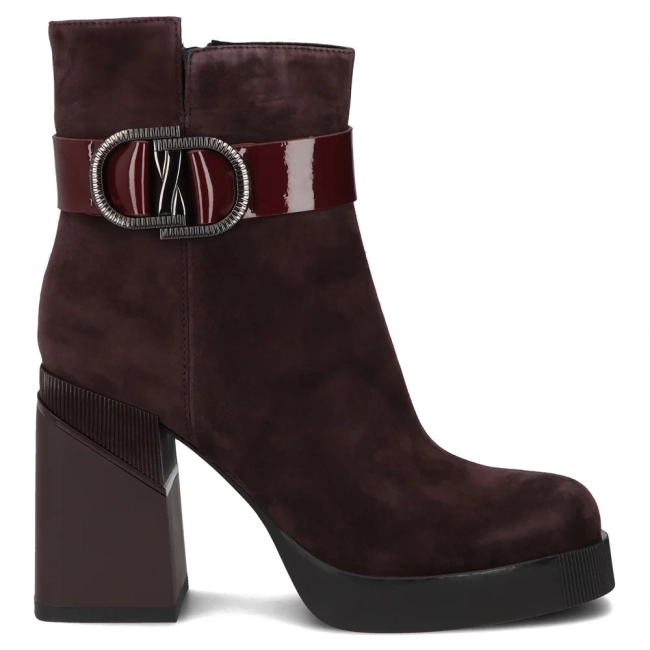 Leather ankle boots Filippo DBT7183/25 BG burgundy