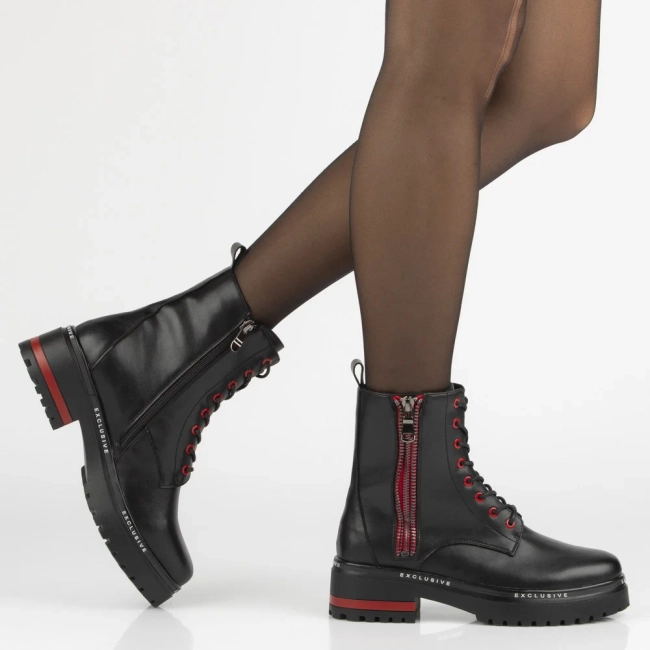 Leather ankle boots Filippo DBT6601/25 BK black