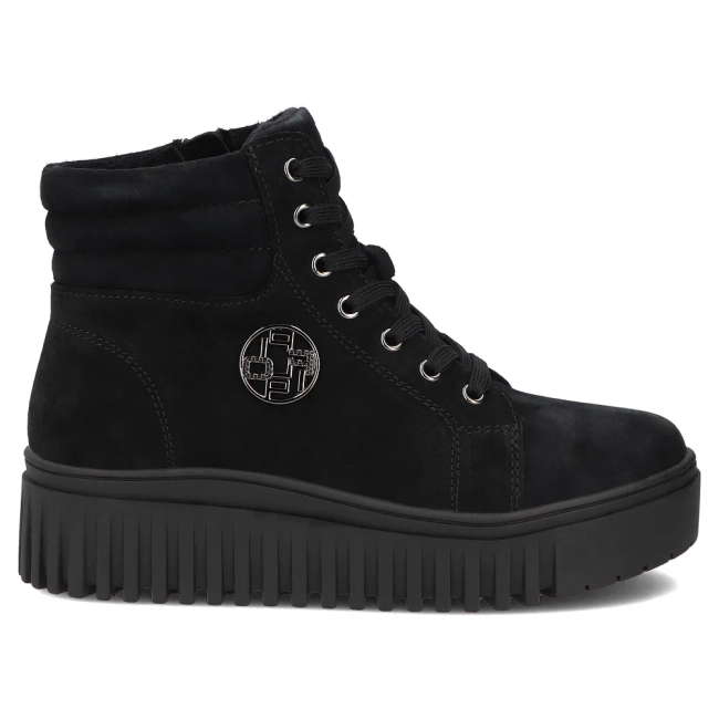 Leather platform ankle boots Filippo DBT8265/26 BK black