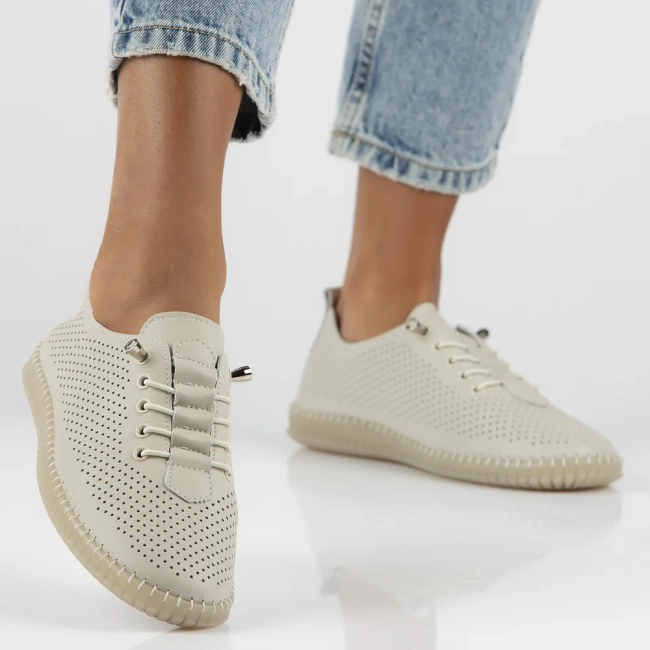 Skórzane półbuty Filippo DP6140/24 BE beżowe