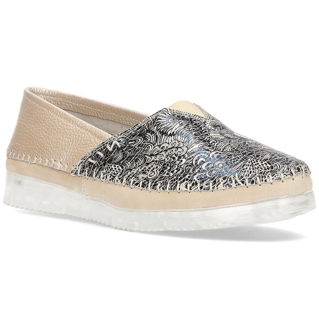 Skórzane półbuty Filippo DP2147/21 BE beżowe