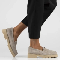 Skórzane półbuty na platformie Filippo DP6090/24 TP taupe