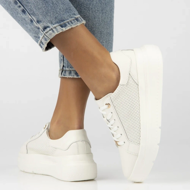 Leather sneakers Filippo DP6731/25 WH white