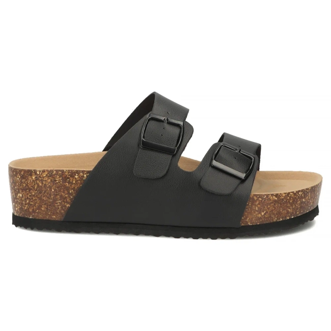 Skórzane klapki Filippo DK7885/26 BK czarne