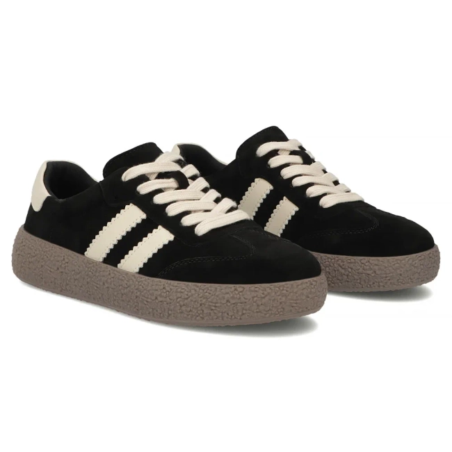 Skórzane sneakersy Filippo DP7958/26 BK czarne