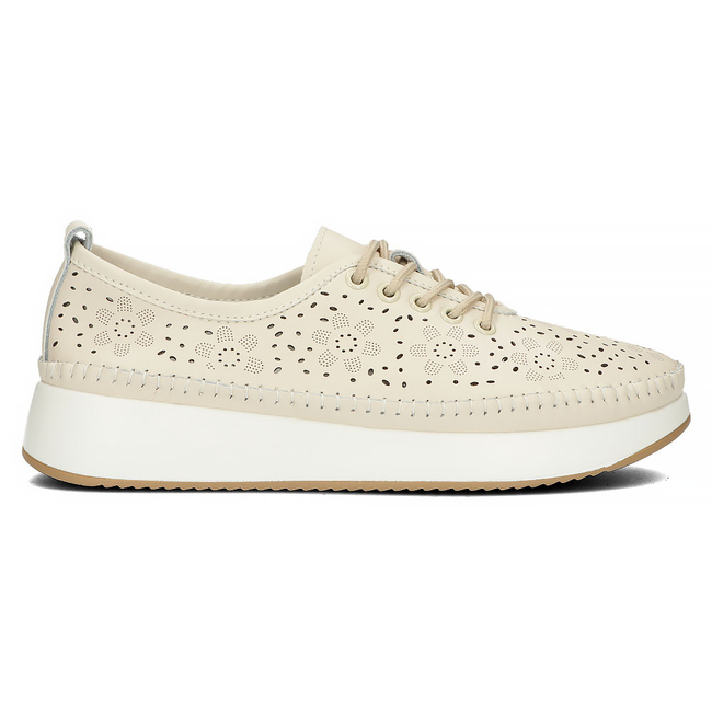 Skórzane półbuty na platformie Filippo DP4606/23 BE beżowe