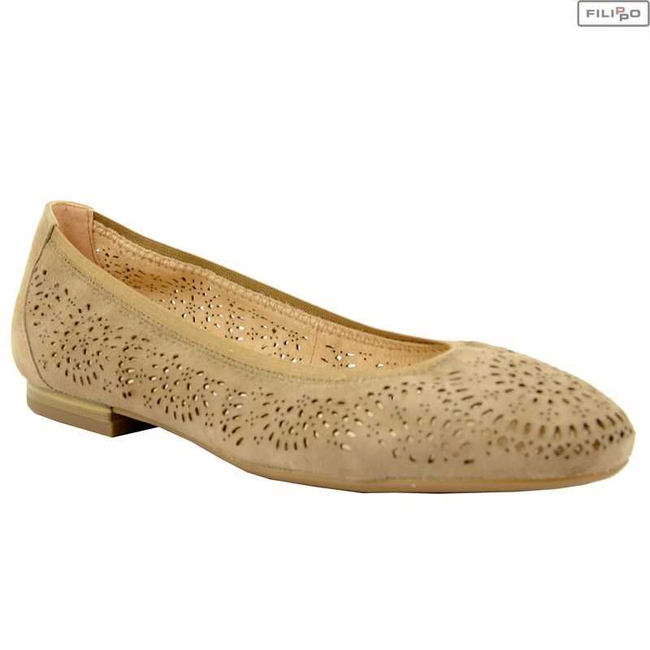 Baleriny CAPRICE 9/9-22500/26 taupe suede 8022346