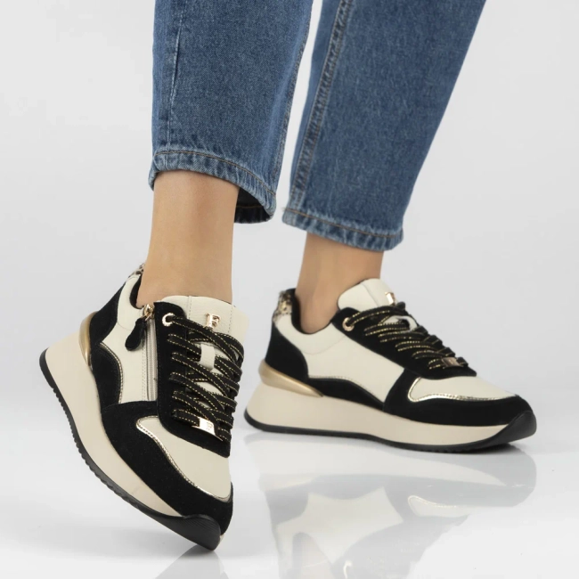 Leather sneakers Filippo DP7770/26 WH BK white-black