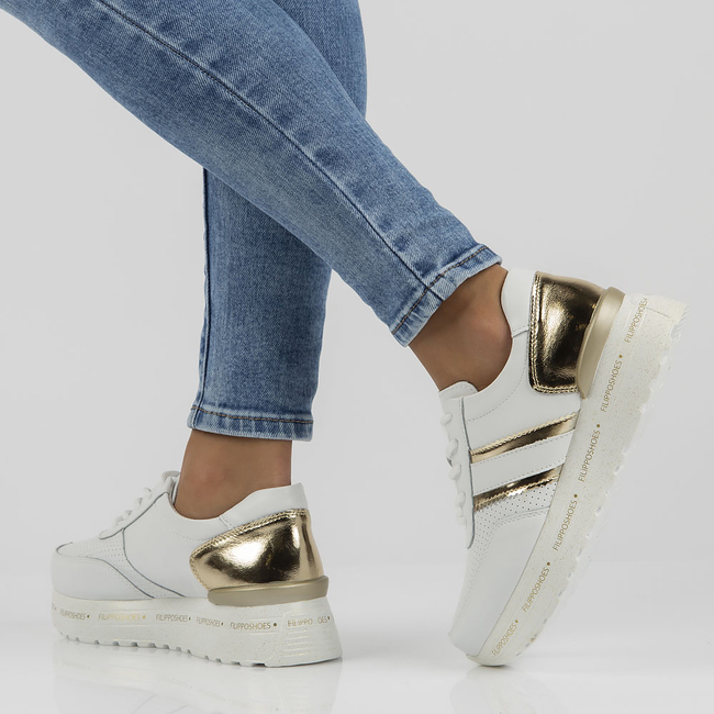 Leather Sneakers Filippo DP368/22 WH white