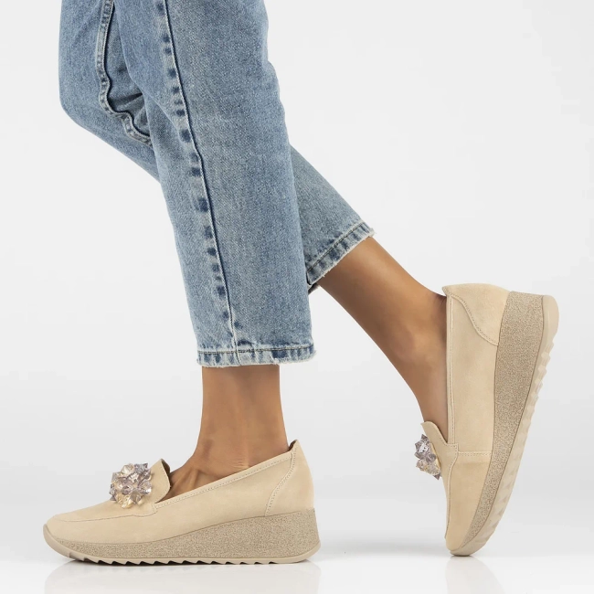 Leather shoes Filippo DP4563/24 BE beige