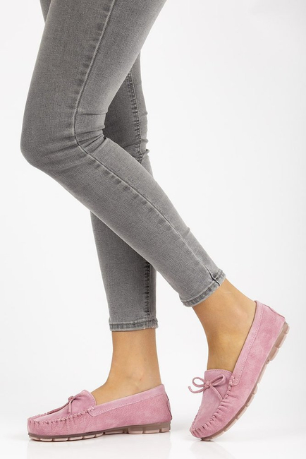 Skórzane mokasyny Filippo DP1204/21 PI różowe