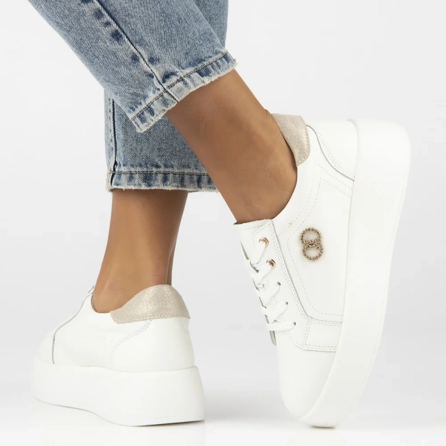 Leather sneakers Filippo DP6721/25 WH white