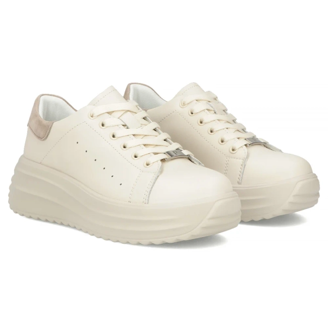 Leather sneakers Filippo DP6739/26 BE beige