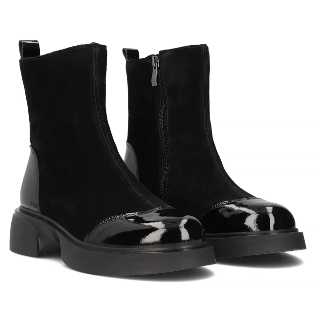 Leather ankle boots DBT6365/24 BK black