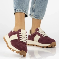 Skórzane sneakersy Filippo DP7112/26 BG bordowe