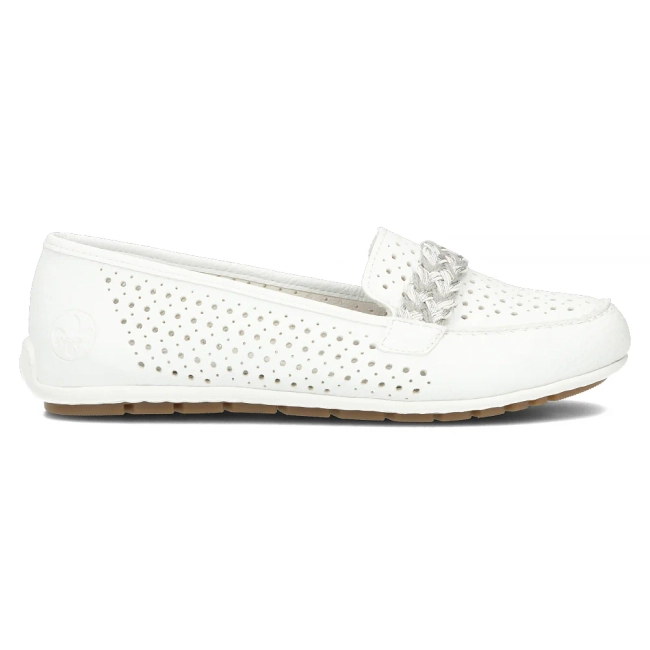 Leather loafers Rieker 46885-80 white