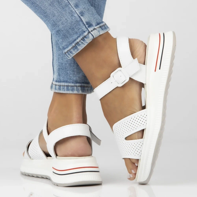 Leather sandals Filippo DS7021/25 WH white