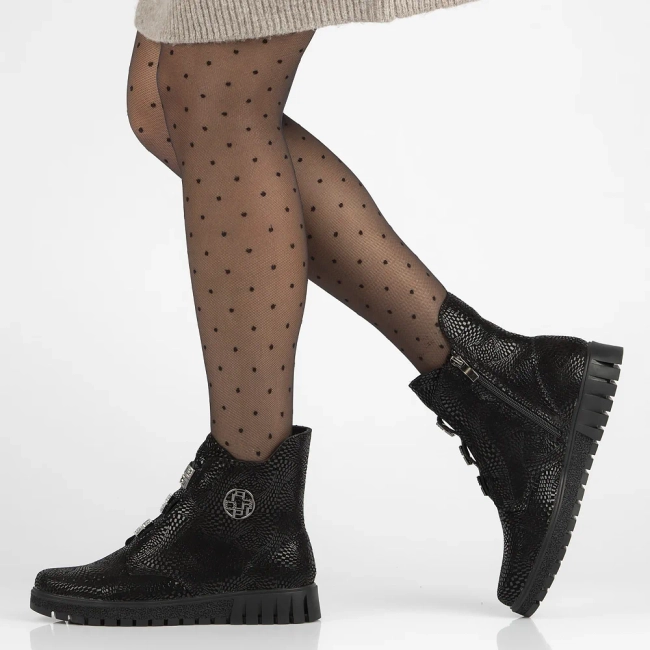 Leather ankle boots DBT6360/24 BK PT black