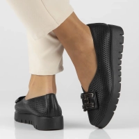 Skórzane półbuty na platformie Filippo DP6043/24 BK czarne