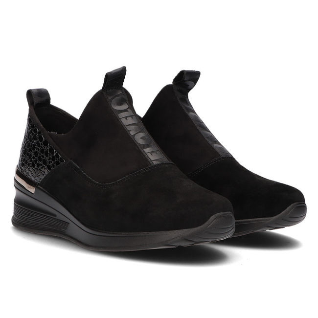 Skórzane Sneakersy Filippo DP1689/22 BK BK Czarne