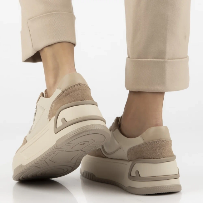 Skórzane sneakersy Filippo DP7116/25 BE beżowe