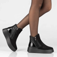 Leather platform ankle boots Filippo DBT8077/26 BK black