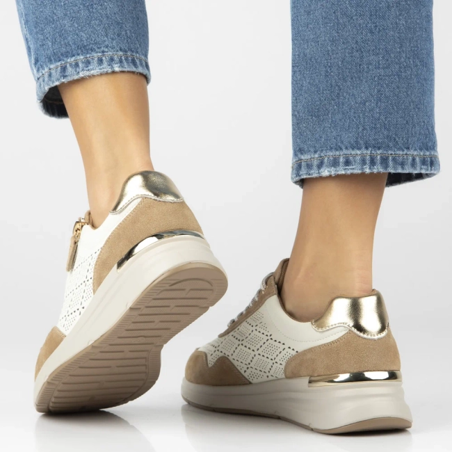 Leather sneakers Filippo DP7101/25 WH BE white beige