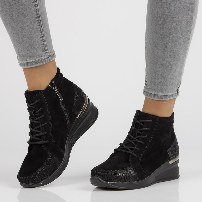 Leather ankle boots Filippo DBT1504/21 BK BK black