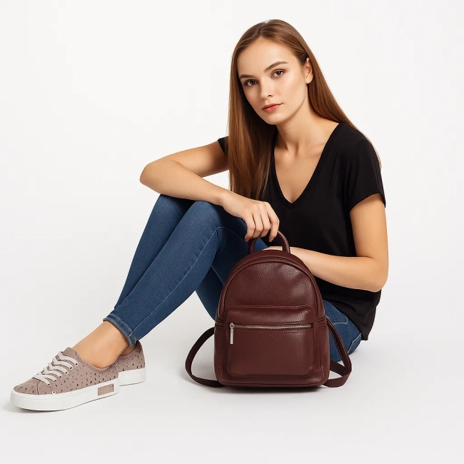 Leather backpack Toscanio A114 brown