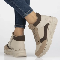 Leather ankle boots Rieker 48002-60 beige
