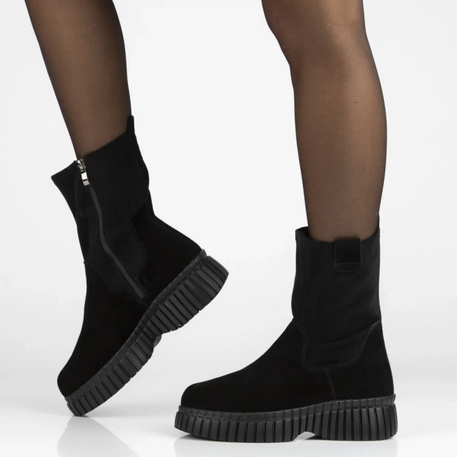 Leather ankle boots Filippo DBT7163/25 BK SU black