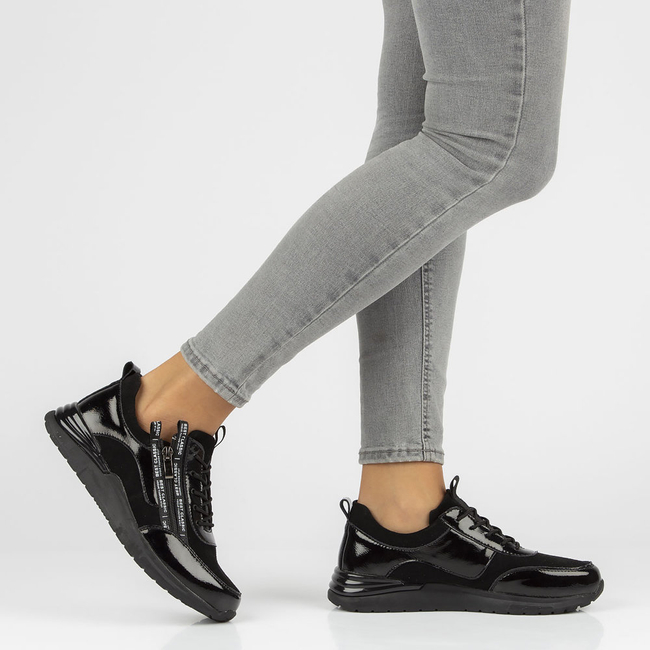 Leather sneakers Filippo DP3149/21 BK black